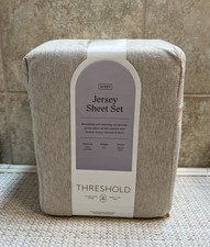 Threshold Jersey Queen Sheet Set Heather Oatmeal