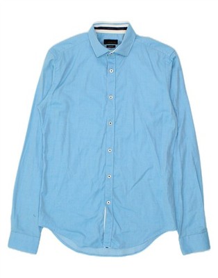 ZARA Mens Slim Fit Shirt Small Blue Cotton CR11