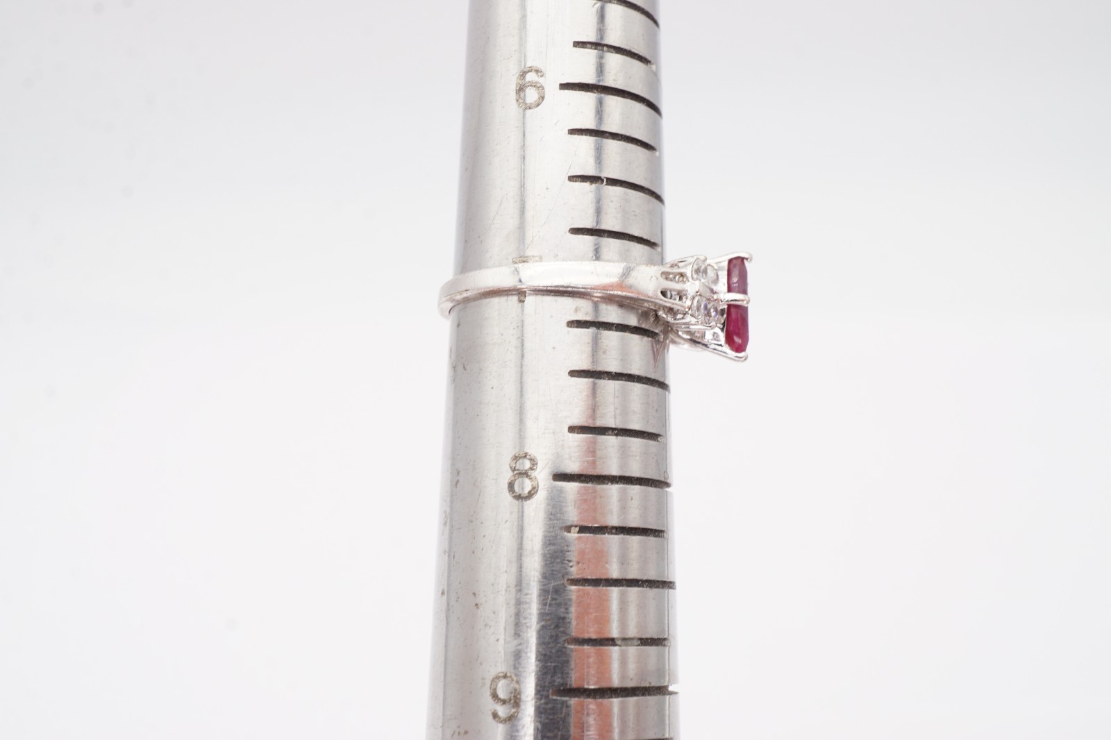 Sterling Silver 925 Ruby CZ Ring Size 7 - image 12