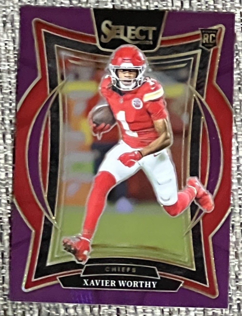 2024-25 Panini Select - Concourse Xavier Worthy #32 Purple Prizm /75 (RC)