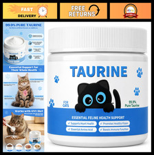 Pure Taurine Powder for Cats - 99.9% Water-Soluble, Easy Mix Cat Food Topper, 20