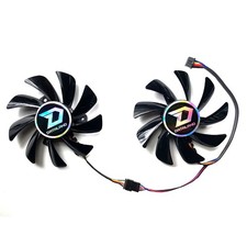 1 Pair Graphics Card Cooling Fan for POWERCOLOR RX590 8GB Red Dragon Spare Part