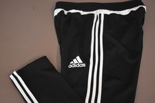adidas CLIMACOOL Youth Large Boys 3-Stripe Tapered Zip Ankle Soccer Pants Black