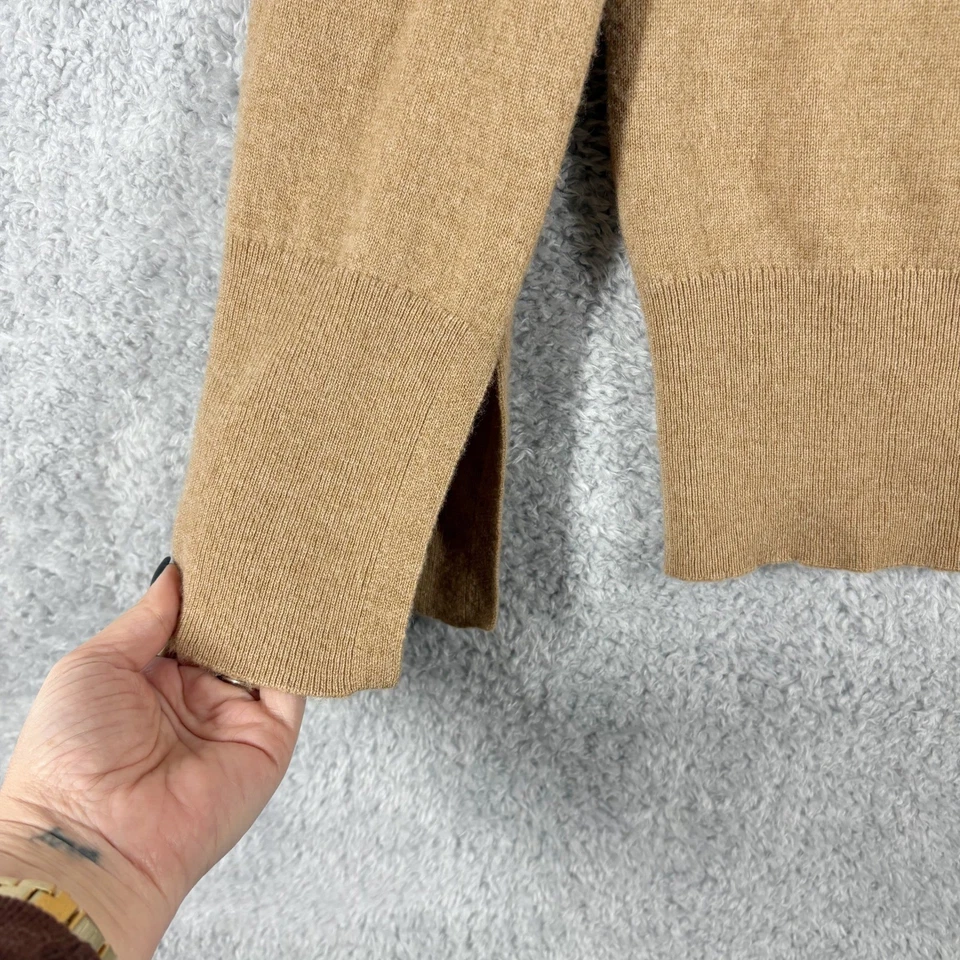 Suéter Blanco + Warren Cuello Simulado Puño Dividido Lana Mezcla Cachemira Talla L Tostado Camel Foto 4 de 4