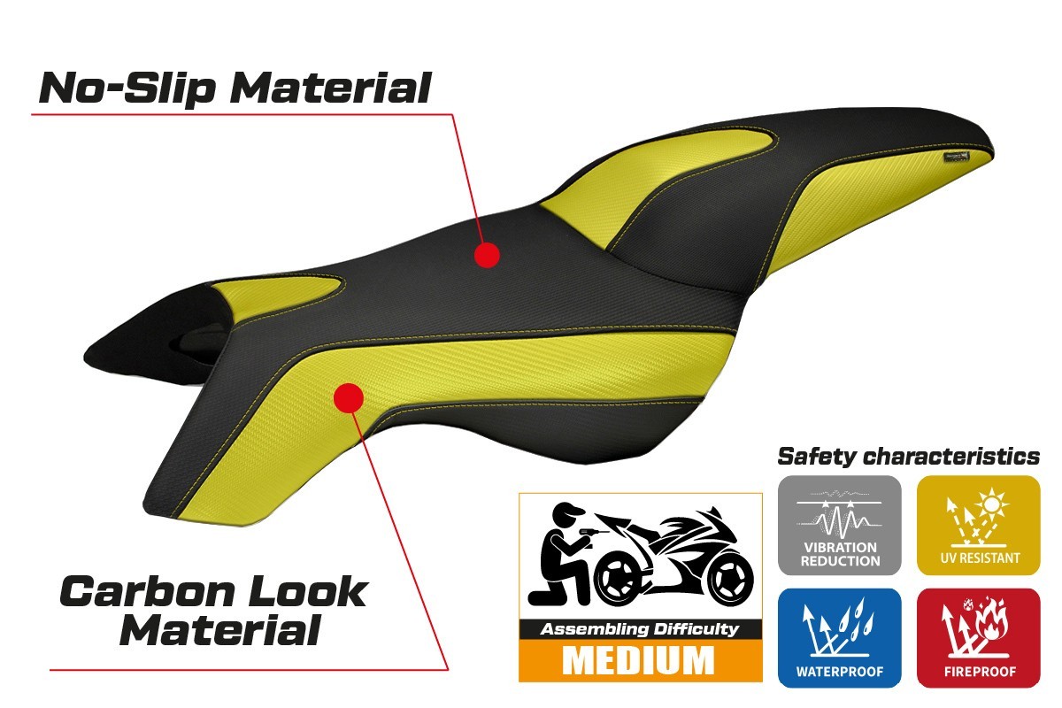 BMW K1200R 2005 2006 2007 2008 Seat Cover Tappezzeria Yellow Black