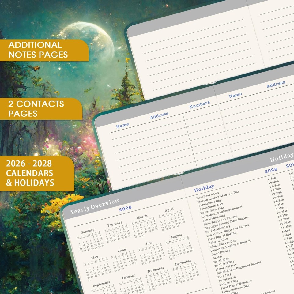 Pocket Calendar 2027-2028 For Purse: 2 Year Small Size Monthly Pocket