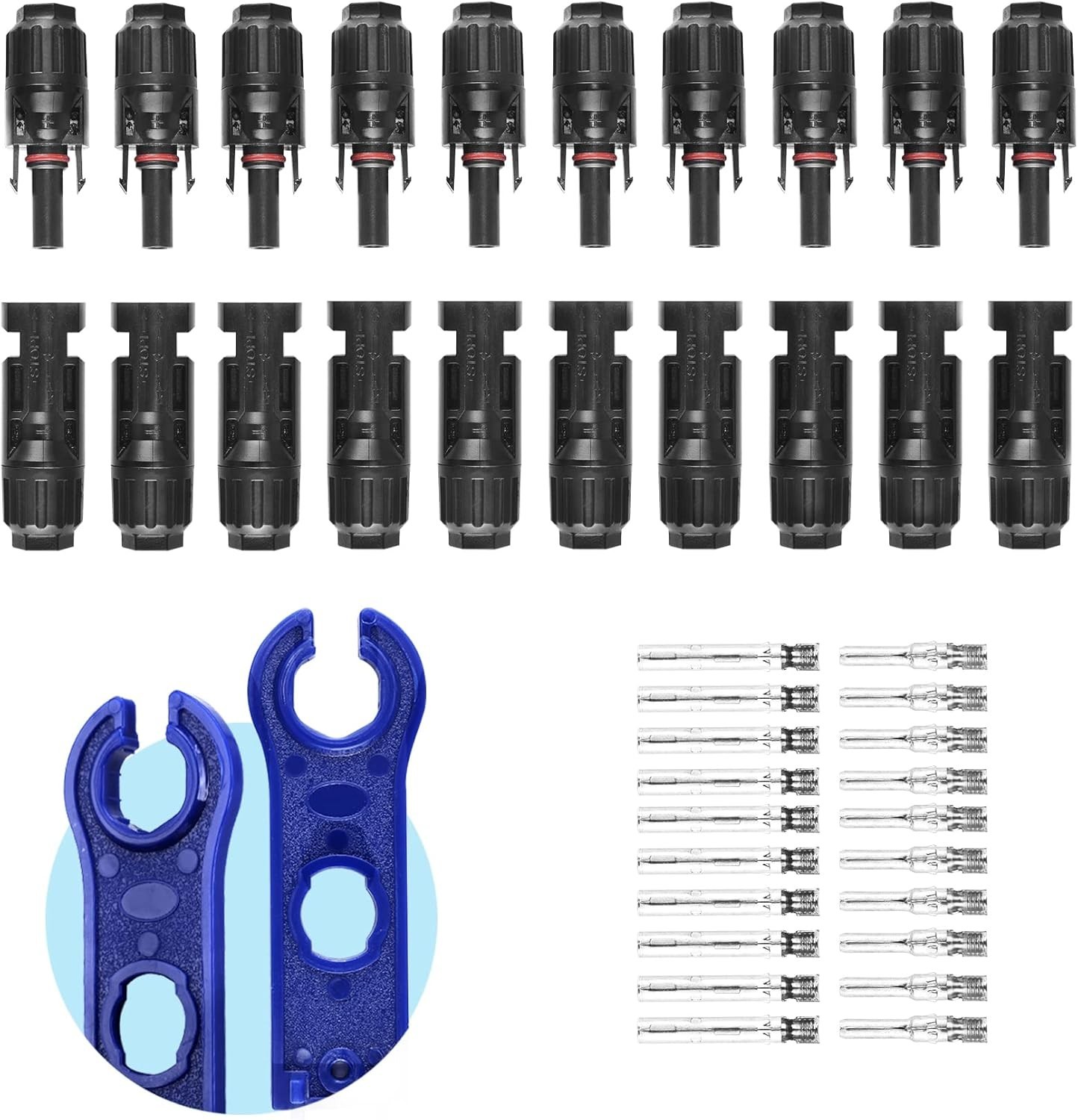 42x Solar Panel Connectors IP67 Male Female Plugs 1000V 30A PV Set Spanners