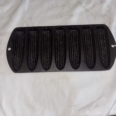 RESTORED Lodge Cast Iron Ear Corn Bread Muffin Stick Pan Mold SEASONED