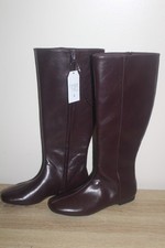 Women's Time and Tru Women's Faux Leather Knee High Boots in Burgundy NWT