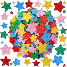Glitter Foam Star Stickers Colorful Self Adhesive Star Shape Glitter Stickers
