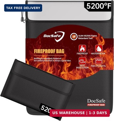 DocSafe Fireproof Document Bag (5200 ) with Fireproof Organizer Travel Case,Heat