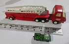 Vintage Small Tonka Pressed Steel Fire Truck & Cab 11" Long & Tootsietoy Jeep