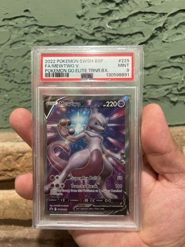 Pokémon Mewtwo V SWSH229 Sword & Shield Promo Full Art Holo PSA 9