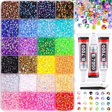 34000Pcs Resin Jelly Rhinestones for Bedazzling, Multicolor 3mm Flatback Gems fo