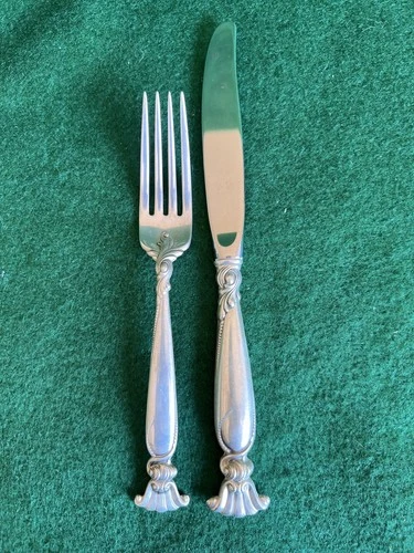Wallace Sterling Silver Romance of the Sea, Place Fork and Knife, 5 ounces