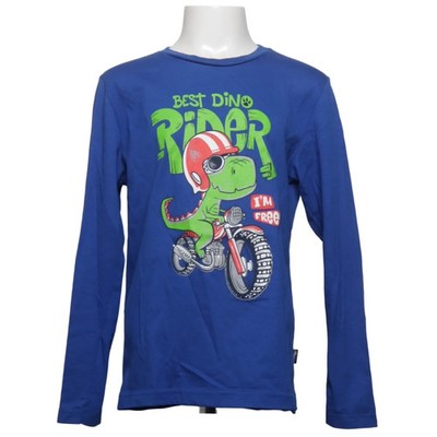Trigema, Langarmshirt, Größe: 140, Blau, Baumwolle, Print, Unisex (Kinder) #h1t