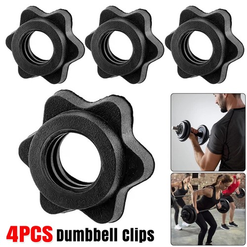 Hex Nut Spin-Lock Collars Screw Ends Clamps Dumbbell Clips Barbell Bar ...