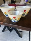 Vintage Fire-King Tulip Mixing Bowls (3-Piece Set) – Milk Glass Nesting Bowls