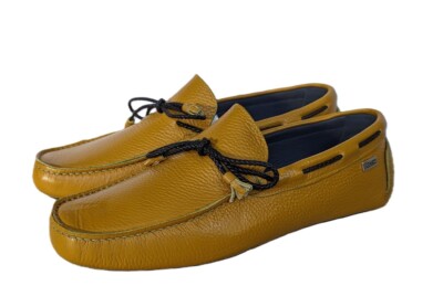Pollini Herren Kalbsleder Fahrschuhe 41,5 EU Deko Spitze Mokassins Italy