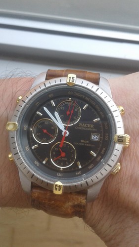 RACER ORIENT HFA0191-70 CHRONOGRAPH ALARM WATCH VINTAGE COLLECTION UHR NOS WATCH - Picture 1 of 12