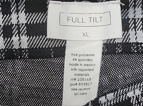 Full Tilt Girls Mini Skirt Teen XL Y2K Black White Plaid Wrap Skort Shorts - Picture 6 of 16