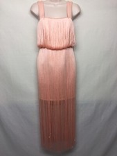 ASOS Women's Pink Fringe Sleeveless Open Back Bandeau Mini Dress Size 4      B2B