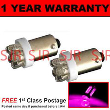 BAX9s H6W 434 XENON PINK 7 DOME LED SIDELIGHT SIDE LIGHT BULBS X2 HID SL100601