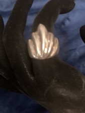 Sterling Silver .925 Crown Shaped Band Ring Vintage Size5.5 13.4 G