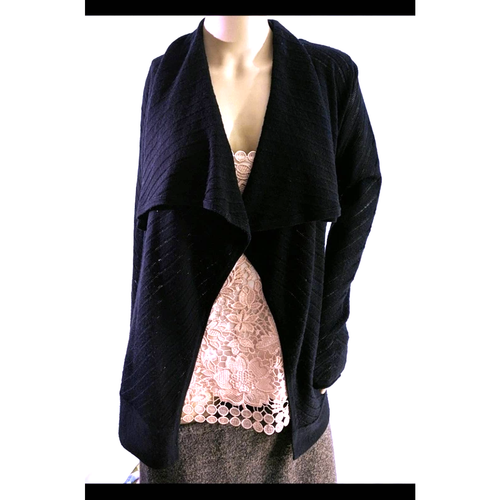 Tahari drape cardigan open-face cover 