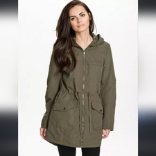 Vila Vifreya Jacket Size Small Rain Trench Sage Green Hobo Gorpcore Modest Basic