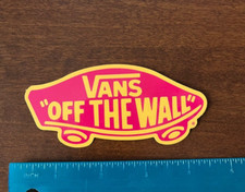 Authentic VANS "off the wall" Skateboard Sticker 4 1/4" x 2" COOL Red/ Yellow