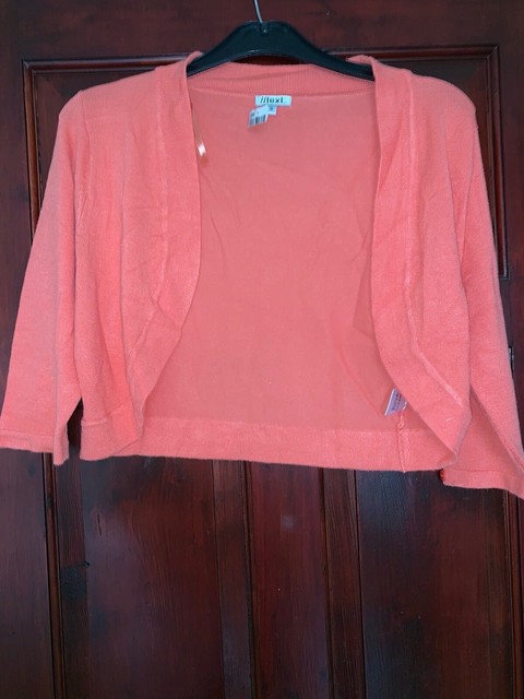 orange shrug cardigan