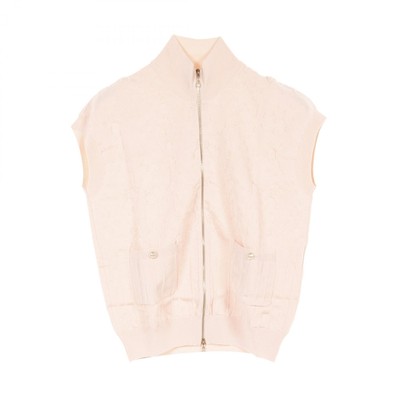 CHANEL COCO Mark knit vest jacket P43856 Rayon Pink Used CHANEL COCO Mark knit vest jacket P43856 Rayon Pink Used