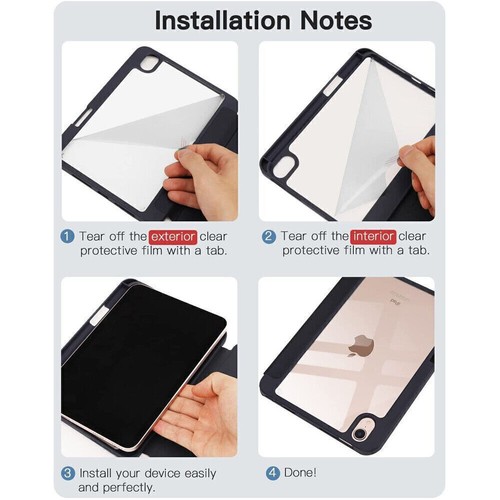 Smart Case For 2025 NEW iPad Air 11" M3/ iPad Pro 11 inch 2024 Clear Back Cover - Picture 27 of 75