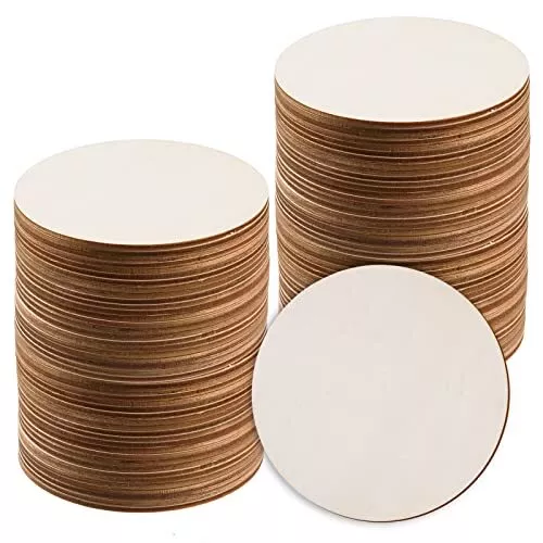 80pcs Unfinished Wood Circle 3 Inch Wooden Circles for Crafts for Wooden  Coasters, DIY Crafts and Home Decoration Blank Wood Slices Children and