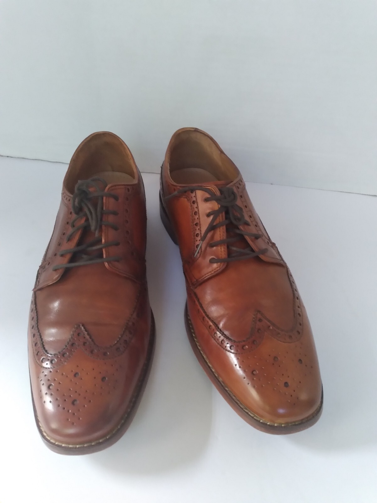 SAOLA Scarpe eleganti Oxford classiche in pelle marrone cognac punta alare Brogue Derby formali