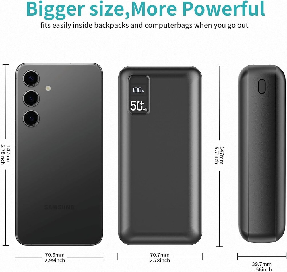 50,000mAh 22.5W Fast Charging Power Bank with USB-C, 3 Outputs & 2 Inputs, LED Display 50,000mAh 22.5W Fast Charging Power Bank with USB-C, 3 Outputs & 2 Inputs, LED Display