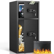 6.5 Cub Extra Large Safe Box Home Safe with Fireproof Waterproof Bag & Drop Slot