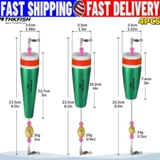 4Pcs Fishing Floats Bobbers Fishing Popping Cork Trout Float Rig Weighted Pop US