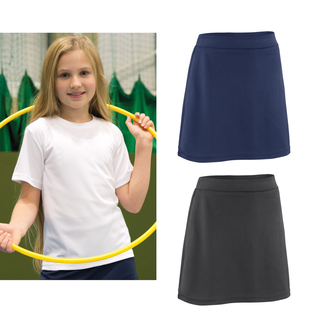 Spiro Junior Plain Skort S261J Sports Running Training Kidswear