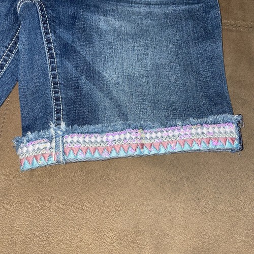 Mudd Girls Size 14 Blue Denim Jean Cuffed Bermuda Shorts NWT - Picture 2 of 4