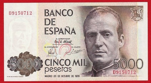 5000 Pesetas, 1979, Serie D, SC