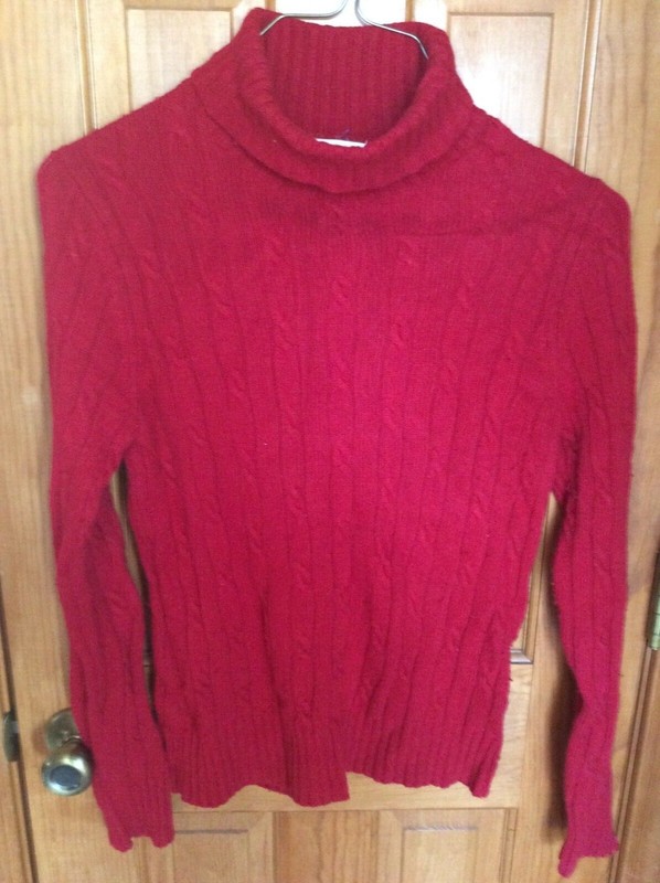 Girl's Merona Red Turtleneck Cable Knit Sweater Size Large