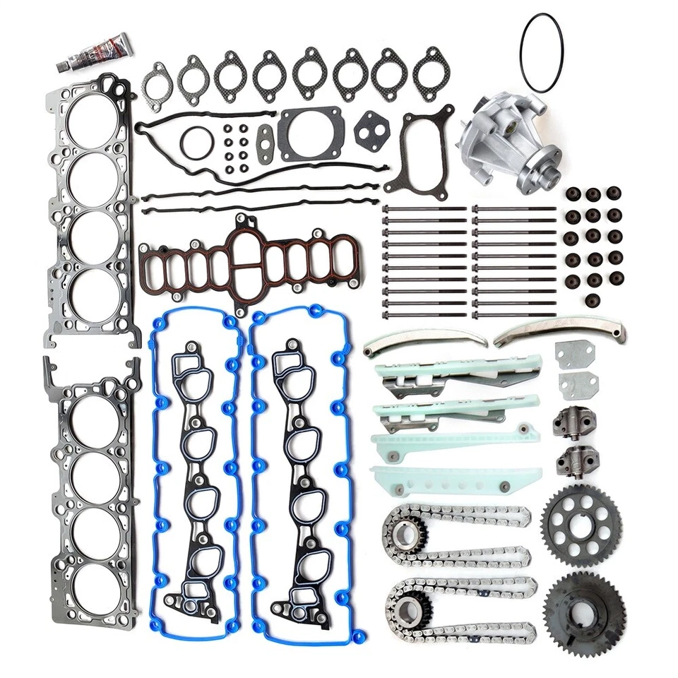 Juego de pernos de junta de culata para Ford F-150 1997-1999 kit de cadena de distribución bomba de agua 4,6 L Foto 4 de 4
