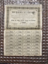 Action 500 Franken Societe Anonyme Treppenanpassung Aux Pferde 18 Mars 1875