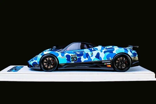 1/18 VIP Models Pagani Zonda Blue Bape Camouflage Limited - Picture 6 of 6