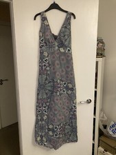 warehouse blue Purple multi colour halter neck Style maxi dress size 16