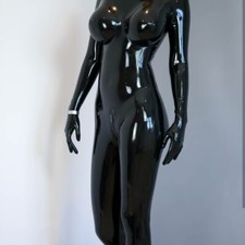 323 Blac Latex Catsuit with Gloves Socks C Cup Silicone Breast Cross-dresser