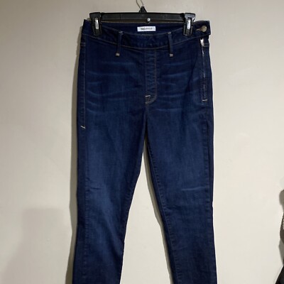 Good American High Waisted Side Zip Skinny Jeans Gasz148 Size