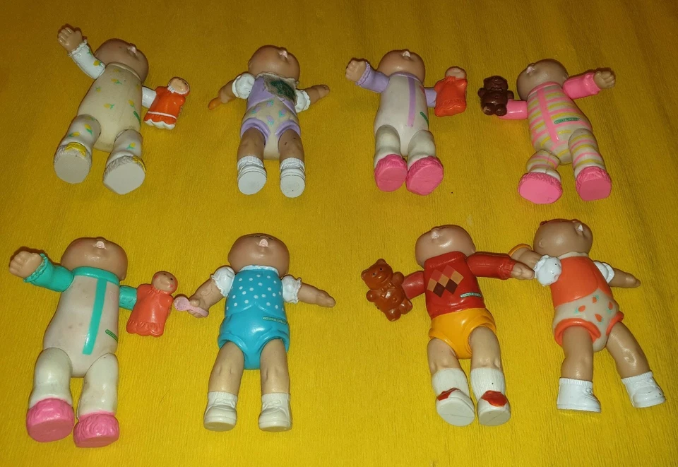 8 Bamboline CABBAGE PATCH KIDS GIG MILLE MOSSE BEBE'CIUFFO 4"set1984 FIGURE DOLL - Immagine 3 di 4